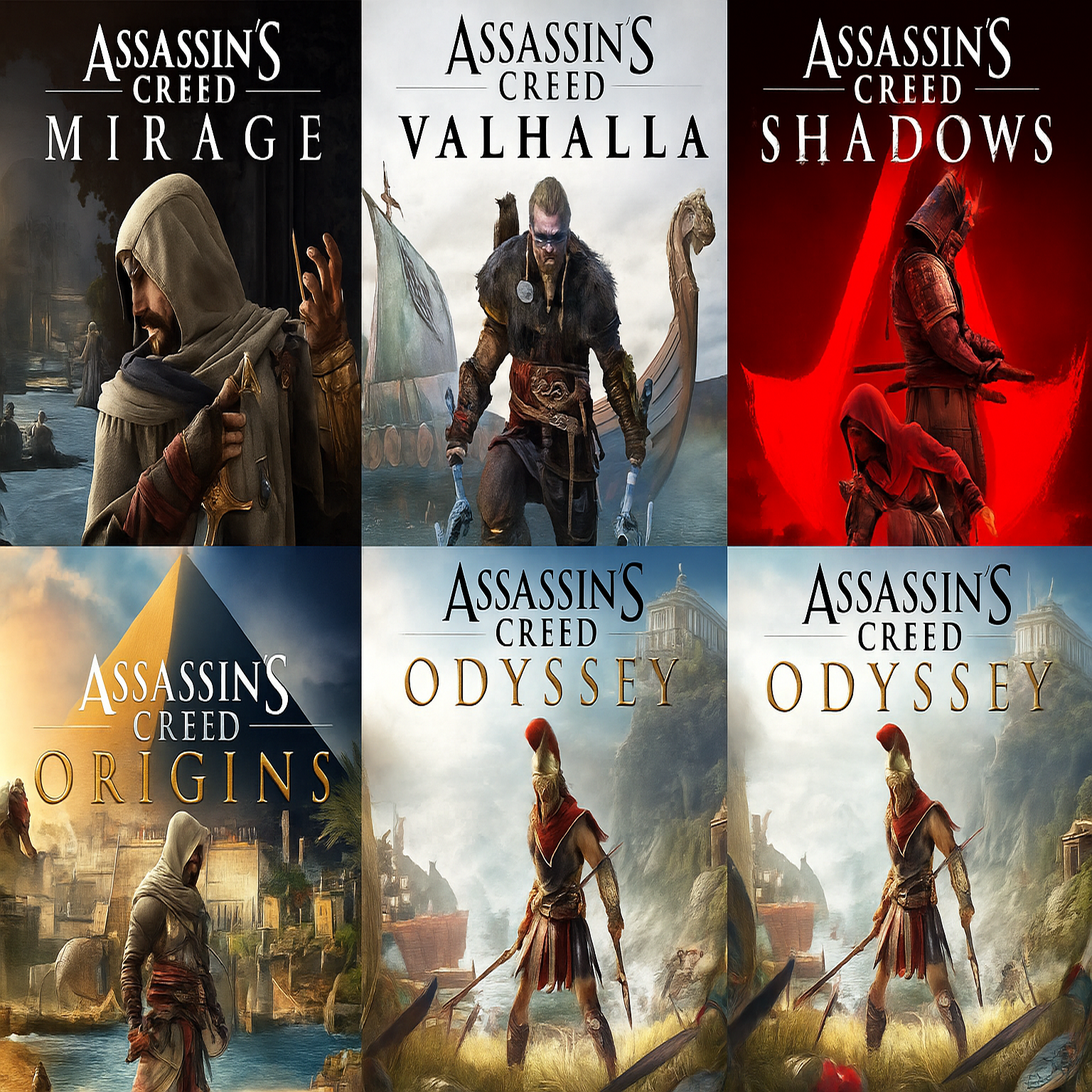 Assassin’s Creed Mega Paket – Mirage, Valhalla, Shadows, Origins, Odyssey (PS4/PS5)